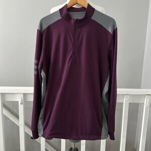 Adidas Gray / Purple Quarter Zip Pullover Size Large